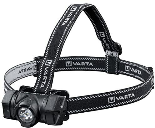 VARTA Stirnlampe LED inkl. 3x AAA Batterien, Indestructible H20 Pro Kopflampe, zwei Leuchtmodi, extrem robuste Kopfleuchte, Wasser- und staubgeschützt, ideal für Camping, Joggen, Wandern