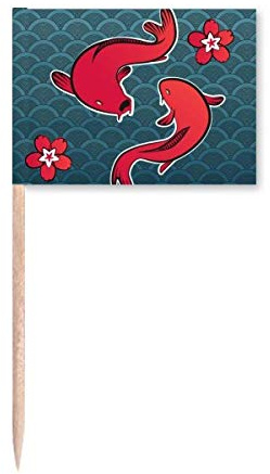 Red Fish Drapeau chinois porte-bonheur pour cure-dents