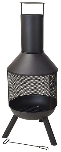 Pro Garden gartenkamin Akna Stahl schwarz 116 x 44,5 cm