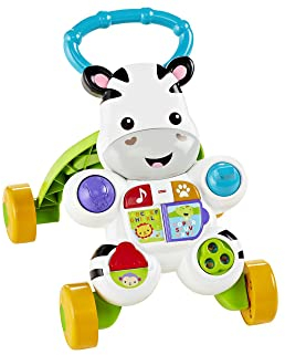 Fisher-Price Lern mit mir - Zebra Lauflernwagen, musikalisches Aktivitäts- und Gehspielzeug mit Lerninhalten, ab 6 Monaten, Deutsche Version, Reduzierte Verpackung, HBW56