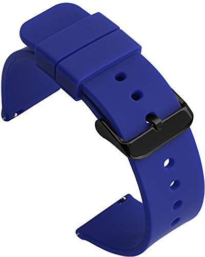 Shieranlee Silicone 14MM Silikon Uhrenarmband mit Edelstahl Silberne Schnalle, Schnellverschluss
