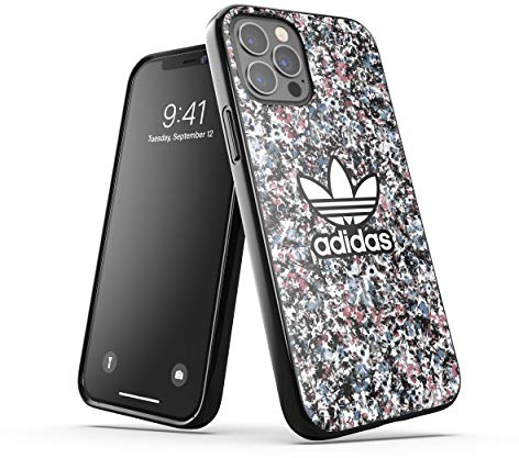 adidas 43708 Hülle Entwickelt für iPhone 12 Hülle, iPhone 12 Pro Hülle, 6.1 Zoll, Fallgeprüfte Hüllen, stoßfeste erhöhte Kanten, Original Belista Blumen Snap Case Schutzhülle, Zwart/Trübe Rosen/Trübe Blauw