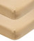 Meyco Baby Uni Spannbettlaken 2er Pack für die Babywiege (Bettlaken mit weicher Jersey-Qualität, aus 100% Baumwolle, perfekte Passform durch Rundum-Gummizug, Maße: 40 x 80 / 90cm), Warmer Sand