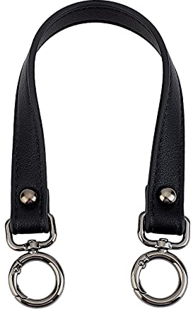 CHGCRAFT Ledertasche Griffe Geldbörse Leder Geldbörse Griffe Kurzer Riemen Für Handtasche DIY Gürtelwechsel, Handtasche14.37inches Schwarz