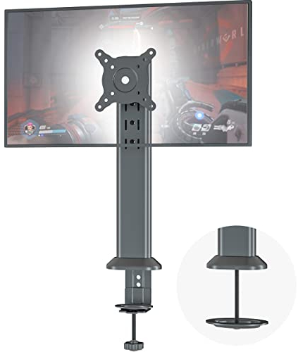 HEMUDU Single Desk Monitor Arm Mount Stand Fit for 13 inch to 32 inch Flat Curved Computer Screen with Swivel, Height Adjustable, Rotation,Holds up to 35KG, Black