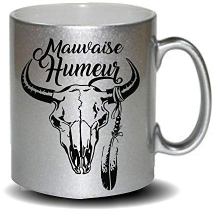 stylx design mug métalisé Mauvaise humeur cadeau fête des mères, fête des pères ou toutes autres occasions. Tasse cadeau, bol cadeau, tasse pailletée,humoristiqueFête des pères