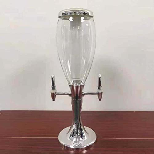 RONGJJ 3 L Tireuse à Bière, Distributeur De Bière à La Tour avec Robinet, Distributeur De Boisson, avec Tour De Bière Et Tube De Glace pour Une Soirée Dansante, Silver-B, 5L