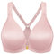 Delimira Women's Front Fastening Bras Plunge Plus Size Underwired Racer Back Unlined T Shirt Bra Gentle Rose 38D