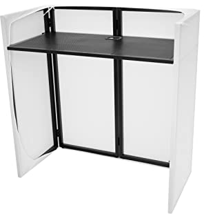 OMNITRONIC Compact Mobile DJ Stand inkl. Cover | Portabler DJ-Tisch (1 m) mit Verkleidung für mobile Anwendungen