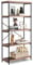 CASART 5-Tier Industrial Bookcase, Freestanding Metal Frame Storage Rack Shelving Unit, Display Bookshelf Ladder Shelf Plant Stand for Office Study Living Room (Rustic Brown + Black, 79 x 35 x 159cm)