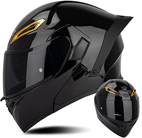 Modularer Motorradhelm, Flip Double Visor Four Seasons Unisex Anti-Fog Und Anti-Kollision ECE-Zugelassener Motorradhelm Für Erwachsene B,2XL=63-64CM
