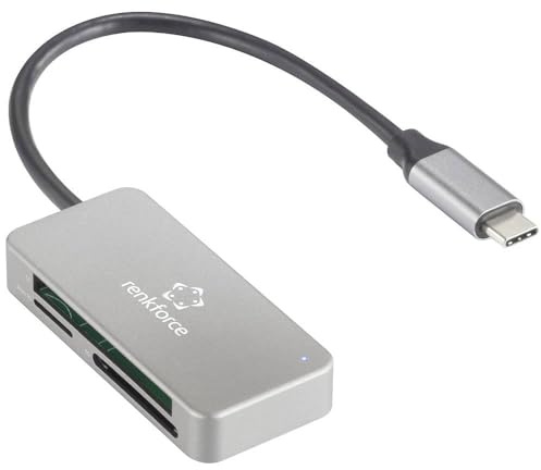 Renkforce RF-PCR-210 Externer Speicherkartenleser USB-C® (USB 3.2 Gen 1) Silber