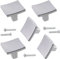 AERZETIX - C64416 - Juego de 5 pomos cuadrados para puerta de mueble altura 27/20mm - tirador botón puerta armario cajón decoración interior cocina salón montaje - en metal - acabado: plata mate