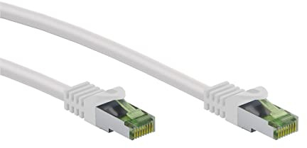 goobay 61103 - CAT 8.1 Netzwerkkabel/LAN Kabel - Highspeed 40Gbits Patchkabel mit S/FTP PiMF Schirmung/weiß / 0,5M
