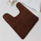 Lifup Tapis Contour WC Doux en Molleton de Corail Antidérapant, Tapis de Toilette WC Absorbant, Tapis Salle de Bain Lavable en Machine Café 40 x 50 cm