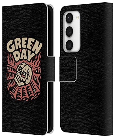Head Case Designs Offizielle Green Day Skull Spider Graphics Leder-Wallet-Hülle Kompatibel mit Samsung Galaxy S23 5G