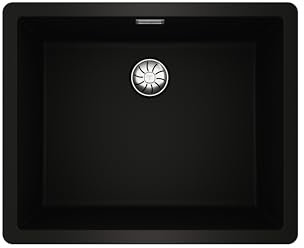 TEKA Fregadero Tegranite+ 1 Cubeta, Doble Instalación Encastre o Bajo Encimera, Alta Resistencia, Profundidad 200mm, Desagüe PerfectFlow, Cestilla HelixPRO, Mueble 60cm, Modelo Radea R10 50.40