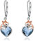 Mädchen Creolen Ohrring 925 Sterling Silber Kristall Tier Fuchs Ohrringe für Kinder Kreolen Fuchs Schmuck für Damen Tochter