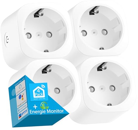Echos Smarte WLAN Steckdose 4er | App-gesteuert mit Energie Monitor | Sprachsteuerung mit Google Home u. Alexa | Smart Home Steckdose | Smarte Steckdose | Intelligente Steckdose | WIFI Steckdose (4)