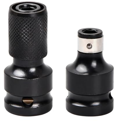 2 Pezzi Adattatore per Bussole, Set di Adattatori Chiavi a Bussola Esagonale Avvitatore Impulsi, Adaptador para llaves de Vaso de Impacto de 1/2 a 1/4 per Cricchetto Trapano (A)