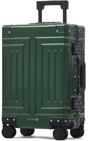 GMT Zero 20 Premium Full Aluminium Cabin Suitcase (Green) | Zipperless Carry on