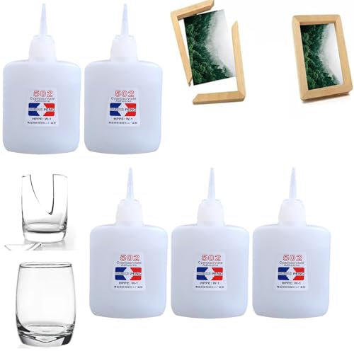 EIRZNGXQ 502 Sekundenkleber, universeller Sekundenkleber, sofort schnell trocknender Spezialkleber, schnell trocknender Cyanacrylat, starker Klebstoff, Schnellklebung, Leder, Gummi, Metall usw