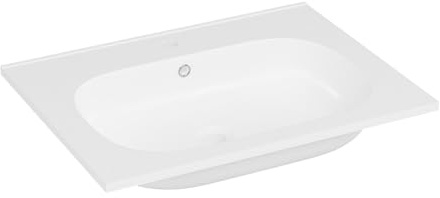 Vente-unique - Einbauwaschbecken Okiwa -L 60cm x B 46cm x H 14.5cm- Harz - weiß