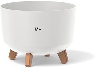 MELTOM Blumentopf Schale mit Füßen Einsatz Blumenschale Kräutertopf Übertopf (Weiß, M+ 28.6cm)