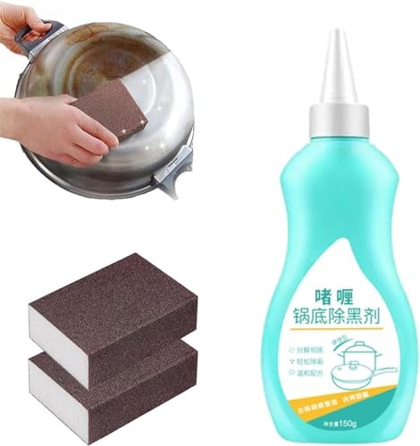 Magic Gel Cleaner for Pots and Pans, 150ML Black Pot Bottom Cleaning Gel, Cleaner for Bottom of Pots and Pans, Gel Cleaner for Cookware Bottom