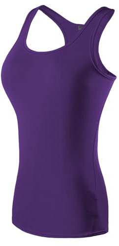 Mujer Camiseta sin Mangas de Fitness Racerback Camiseta Tirantes Secado Rápido Camiseta Deporte Morado M
