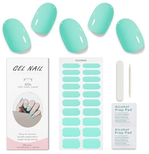 JMEOWIO Nagelfolie Grün Gel Nagelfolien Selbstklebend Nail Sticker Uv Härtend Dekoration Nageldesign Zubehör