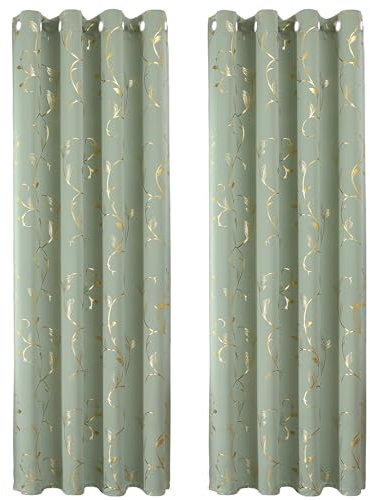 BUHUA Beige Verdunklungsvorhänge Silberfolie Wärmeisolierende Vorhänge mit Ösen Gardienen 2-Set H 260 x B 132 cm Gardinen Wohnzimmer & Schlafzimmer Thermovorhang Kälteschutz