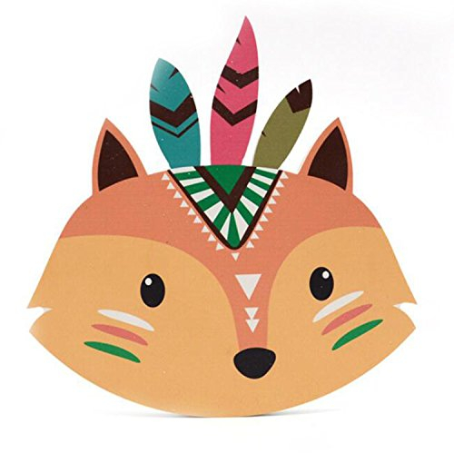 INS Nordic Style Kinder Dekoration Holzdekor Tierkopf Wanddekoration Kinderzimmer Dekoration Babyzimmer Wandbehang (A)