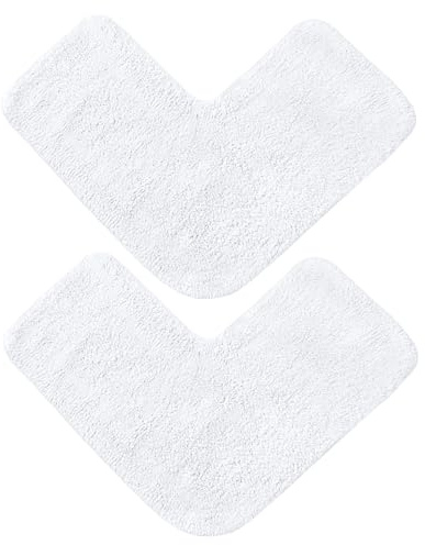 Allure Pack of 2 Corner Shower Mats – 100% Cotton L-Shaped Bath Mat Supersoft & Absorbent (White)