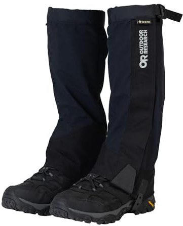 Outdoor Research Men’s Crocodile Gore-TEX Gaiters – Breathable Leg Protection, Black, Large