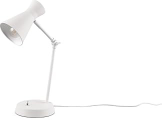 lightling Tischlampe Eduard, inkl. Ein- und Ausschalter, IP20 Indoor, exkl. 1 x E27 max. 10W, Höhe 50 cm, Breite 16 cm, Metall, weiß matt