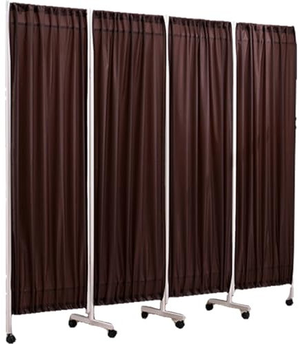 Spdazzleburst Medizinische Sichtschutzwände, 4-teilig – faltbares und bewegliches Design für Krankenhauskliniken – verstellbare und Faltbare Trennwand für den Innenbereich,Brown