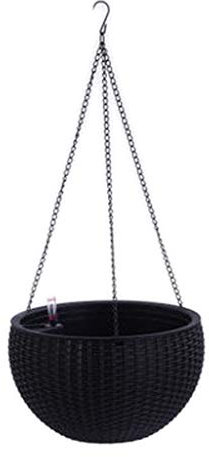 Panier suspendu pour décoration murale Pot de fleurs Noir 26 x 16 cm