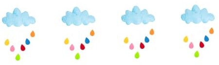 Cabilock 4 Stück Wolke Regentropfen Wandbehang Tapisserie Regentropfen-Dekoration Anhänger Hängendes Ornament Krippe Hängende Verzierung Ornamente Deckendekorationen Stoff Blue