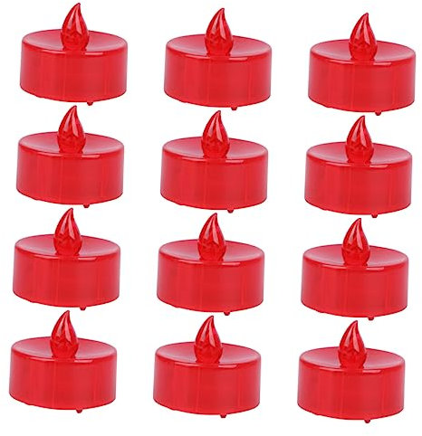 AUTSUPPL 12Pcs Flameless Led Electronic Candle Lights Small Lamp Decor Battery Operated Safe Decorative Small Led Candles for Indoor Atmosphere