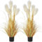 JonesHouseDeco 2Pack 4ft Feather Simulation Plant Grass, 47.2in Tall Artificial Grass House Outdoor, Faux Plants Indoor Home Decorative Artificial Plants & Flowers in Pot Fake Plant Housewarming Gift