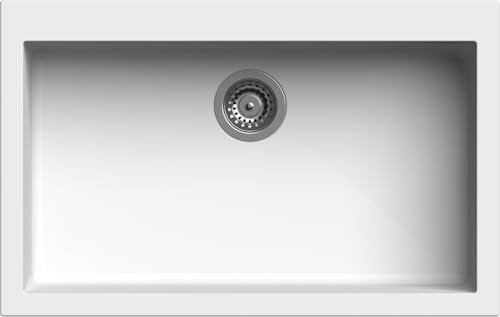 Lavello cucina Ettore Mix bianco 1 vasca/vascone 79 x 50 cm Made in Italy