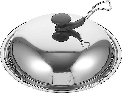 Universal-Deckel für Töpfe und Pfannen, Edelstahl-Pfannendeckelabdeckung mit kühlem Griff, Bratpfannenabdeckung, Kochgeschirr-Deckel, Wok-Topfdeckel, Ersatz-Topfdeckel, Wok-Deckel, 38 cm