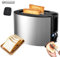 MiBoce 2-Slice Stainless Steel Toaster, Household breakfast machine, 6 Bread Types, with Thawing Function, Removable Crumb Tray, for Home Kitchen