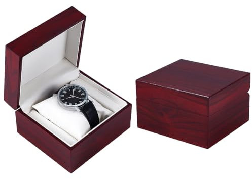 BENECREAT 2 Stück Holzuhr Geschenkbox Mit Kissen Holzarmbanduhr Armband Geschenkbox Uhrenaufbewahrung Einzelgehäuse Organizer Für Geburtstage Jahrestag Geschenk Schmuck Uhr