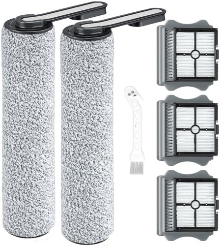 Rouleau de brosse de Rechange et Filtre HEPA avec Tineco Floor One S5 Combo Aspirateur Humide et Sec(2 x Brosse à Rouleau + 3 x Filtre D'aspirateur)