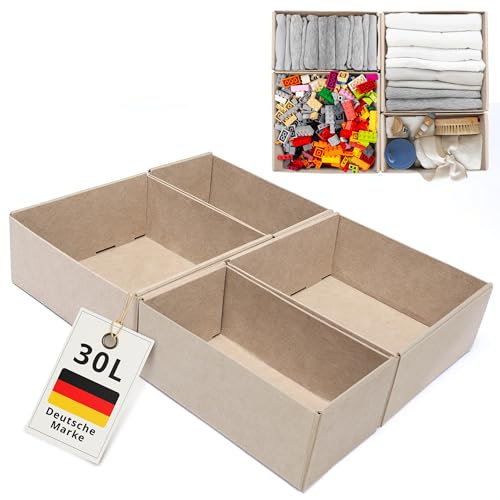 KIMPLES – Schrank Organizer - 4er Set - Platzsparend - Filz Ordnungssystem für Schubladen