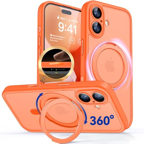 CANSHN 360° Ständer für iPhone 17 Hülle, Matt Orange
