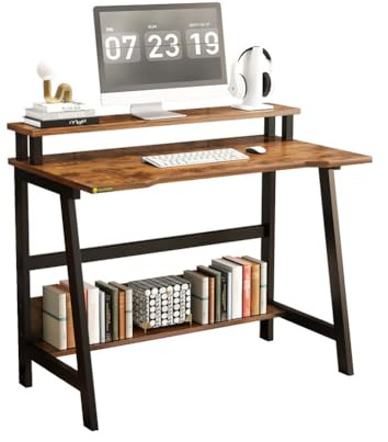 Creperture PC Gamer - Mesa para videojuegos con soporte para monitor, mesa de ordenador estable para juegos y oficina, 80 cm de profundidad x 50 cm de ancho x 87 cm de alto