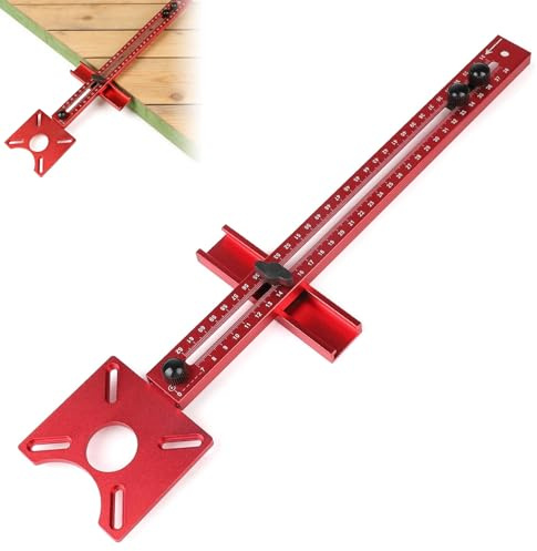 iKALULA Einstellbare Aluminium Fräszirkel, 4 in 1 Router Fräsrillenhalterung, Multifunktionale Frässchablone Oberfräse - Radius 90 bis 380mm, Fräszirkel Oberfräse Zubehör für Kreise und Geraden